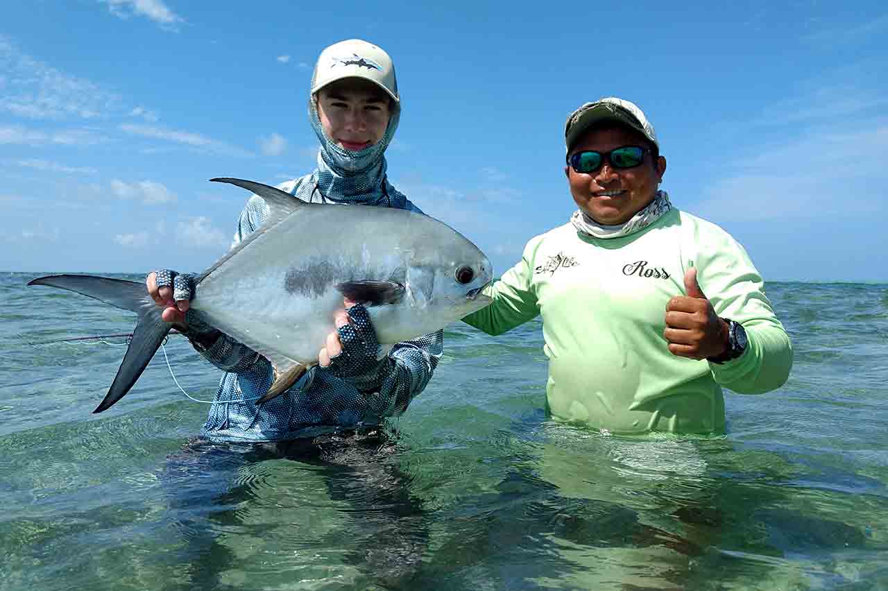 Giant Permit Ascension Bay Mexico Fly Fishing Lodge