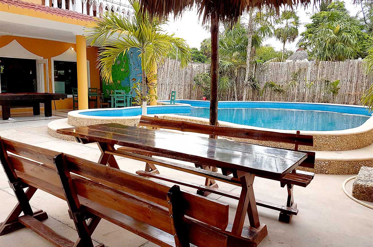 Fresh Water pool Lounging Punta Allen Mexico Fly Fishing Lodge